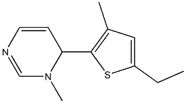 6-(5-ethyl-3-methylthiophen-2-yl)-1-methyl-1,6-dihydropyrimidine Struktur