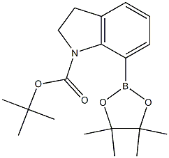 7-(4,4,5,5-Tetramethyl-[1,3,2]dioxaborolan-2-yl)-2,3-dihydro-indole-1-carboxylic acid tert-butyl ester Struktur