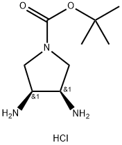 tert-butyl (3S,4R)-3,4-diaminopyrrolidine-1-carboxylate hydrochloride Struktur