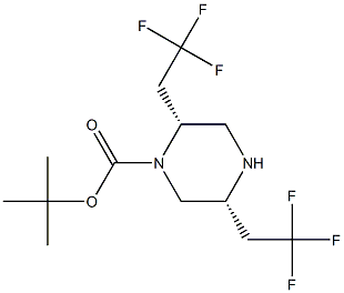 (2R,5R)-2,5-BIS-(2,2,2-TRIFLUORO-ETHYL)-PIPERAZINE-1-CARBOXYLIC ACID TERT-BUTYL ESTER Struktur