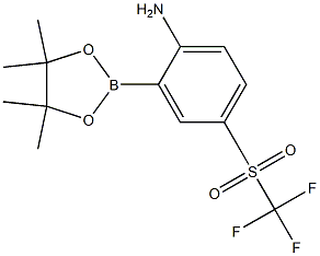 2-(4,4,5,5-Tetramethyl-1,3,2-dioxaborolan-2-yl)-4-(trifluoromethylsulfonyl)aniline Struktur