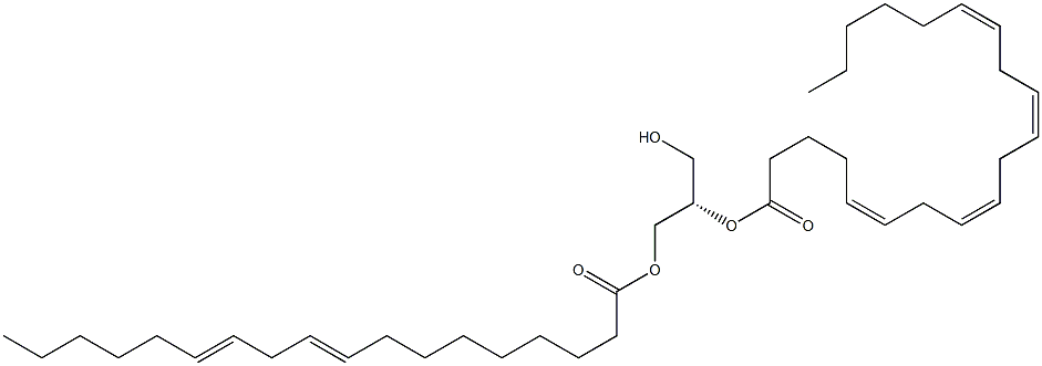 1-(9Z,12Z-octadecadienoyl)-2-(5Z,8Z,11Z,14Z-eicosatetraenoyl)-sn-glycerol Struktur