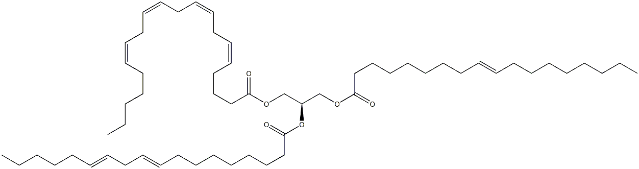 1-(9Z-octadecenoyl)-2-(9Z,12Z-octadecadienoyl)-3-(5Z,8Z,11Z,14Z-eicosatetraenoyl)-sn-glycerol Struktur