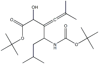 tert-Butyl 3-(1-[(tert-butoxycarbonyl)amino]-3-methylbutyl)-2-hydroxy- 5-methyl-3,4-hexadienoate Struktur