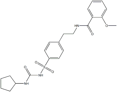 N-(2-(4-((((cyclopentylamino)carbonyl)amino)sulfonyl)phenyl)ethyl)-2-methoxybenzamide Struktur