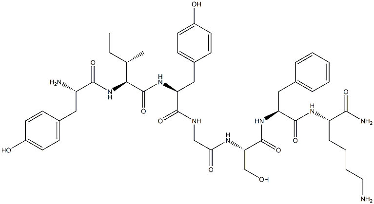 tyrosyl-isoleucyl-tyrosyl-glycyl-seryl-phenylalanyl-lysinamide Struktur