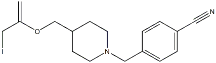 1-(4-cyanobenzyl)-4-(((iodopropen-2-yl)oxy)methyl)piperidine Struktur