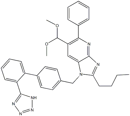 2-butyl-6-dimethoxymethyl-5-phenyl-1-((2'-(1H-tetrazol-5-yl)biphenyl-4-yl)methyl)-1H-imidazo(5,4-b)pyridine Struktur