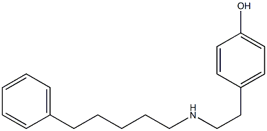 N-(2-(4-hydroxyphenyl)ethyl)-5-phenylpentylamine Struktur