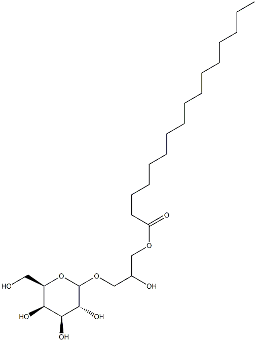 1-O-palmitoyl-3-galactopyranosylglycerol Struktur