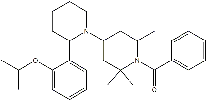 4-(2-((1-methylethoxy)phenyl)-1-piperidinyl)methylbenzoyl-2,6-dimethylpiperidine Struktur