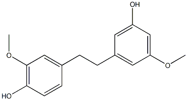 3,4'-dihydroxy-5,5'-dimethoxybibenzyl Struktur