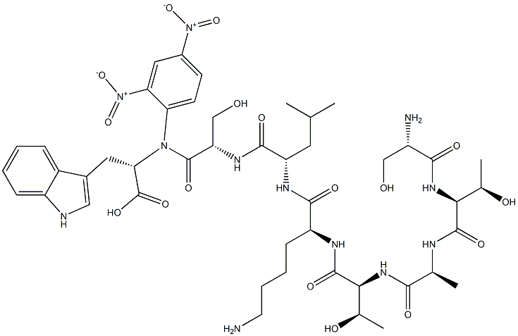 (2,4-dinitrophenyl)-seryl-threonyl-alanyl-threonyl-lysyl-leucyl-seryl-tryptophan Struktur