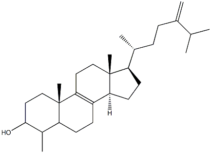 24-methylene-4-methylcholest-8-en-3-ol Struktur