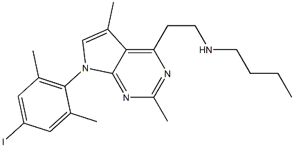 butyl(2,5-dimethyl-7-(4-iodo-2,6-dimethylphenyl)-7H-pyrrolo(2,3-d)pyrimidin-4-yl)ethylamine Struktur