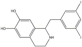 6,7-dihydroxy-1-(3,5-diiodobenzyl)-1,2,3,4-tetrahydroisoquinoline Struktur