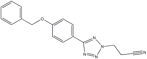 5-(4-(phenylmethoxy)phenyl)-2-(2-cyanoethyl)tetrazole Struktur