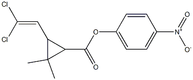 4-nitrophenyl 3-(2,2-dichlorovinyl)-2,2-dimethylcyclopropanecarboxylate Struktur