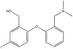 5-iodo-2-(2-((dimethylamino)methyl)phenoxy)benzyl alcohol Struktur