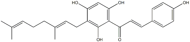 2',4',6',4-TETRAHYDROXY-3'-GERANYLCHALCONE Struktur