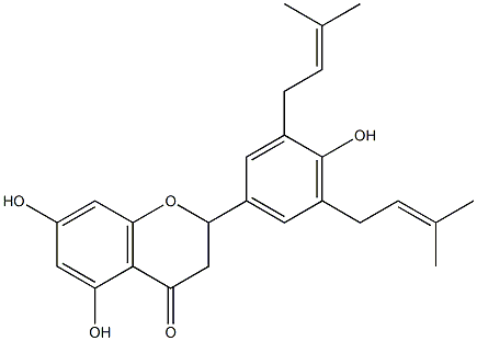 5,7,4'-TRIHYDROXY-3',5'-DIPRENYLFLAVANONE Struktur