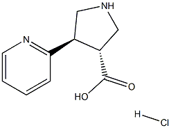 (+-)-trans-4-(2-pyridinyl)-pyrrolidine-3-carboxylic acid hydrochloride Struktur