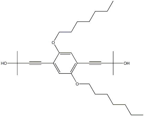 4,4''[2,5-BIS(HEPTYLOXY)-1,4-PHENYLENE]BIS[2-METHYL-3-BUTYN-2-OL] Struktur