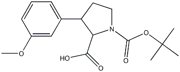 3-(3-Methoxy-phenyl)-pyrrolidine-1,2-dicarboxylic acid 1-tert-butyl ester Struktur