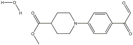 methyl 1-(4-(2-oxoacetyl)phenyl)piperidine-4-carboxylate hydrate Struktur