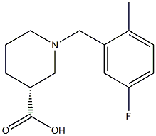 (3R)-1-(5-fluoro-2-methylbenzyl)piperidine-3-carboxylic acid Struktur