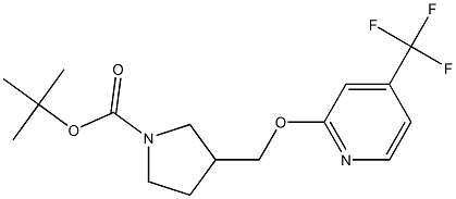 3-(4-Trifluoromethyl-pyridin-2-yloxymethyl)-pyrrolidine-1-carboxylic acid tert-butyl ester Struktur