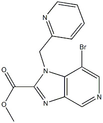 methyl 7-bromo-1-(pyridin-2-ylmethyl)-1H-imidazo[4,5-c]pyridine-2-carboxylate Struktur