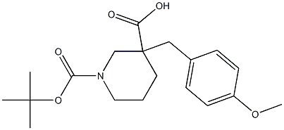 1-BOC-3-(4-METHOXY-BENZYL)-PIPERIDINE-3-CARBOXYLIC ACID Struktur