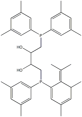 (-)-O-ISOPROPYLIDENE-2,3-DIHYDROXY-1,4-BIS[BIS(3,5-DIMETHYLPHENYL)PHOSPHINO]BUTANE Struktur