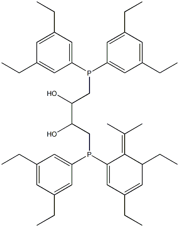 (+)-O-ISOPROPYLIDENE-2,3-DIHYDROXY-1,4-BIS[BIS(3,5-DIETHYLPHENYL)PHOSPHINO]BUTANE 25% IN TOLUENE Struktur