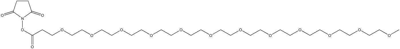 2,5,8,11,14,17,20,23,26,29,32,35-Dodecaoxaoctatriacontan-38-oic acid succinimidyl ester Struktur