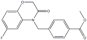 methyl 4-((6-fluoro-2,3-dihydro-3-oxobenzo[b][1,4]oxazin-4-yl)methyl)benzoate Struktur