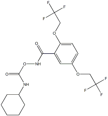 N-(((cyclohexylamino)carbonyl)oxy)-2,5-bis(2,2,2-trifluoroethoxy)benzenecarboyjimide Struktur