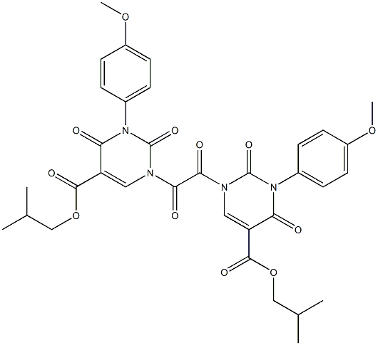 N,N''-OXALYLBIS[3-(4-METHOXYPHENYL)-5-CARBISOBUTOXYURACIL] Struktur