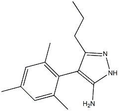 5-PROPYL-4-(2,4,6-TRIMETHYL-PHENYL)-2H-PYRAZOL-3-YLAMINE Struktur