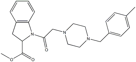 METHYL 1-{[4-(4-METHYLBENZYL)PIPERAZIN-1-YL]ACETYL}INDOLINE-2-CARBOXYLATE Struktur