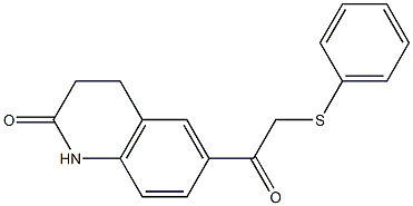 6-[2-(phenylthio)acetyl]-1,2,3,4-tetrahydroquinolin-2-one Struktur