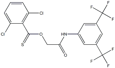 2-[3,5-di(trifluoromethyl)anilino]-2-oxoethyl 2,6-dichlorobenzene-1-carbothioate Struktur