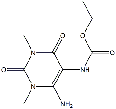 ethyl N-(6-amino-1,3-dimethyl-2,4-dioxo-1,2,3,4-tetrahydropyrimidin-5-yl)carbamate Struktur