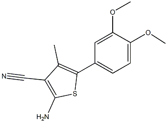 2-amino-5-(3,4-dimethoxyphenyl)-4-methylthiophene-3-carbonitrile Struktur