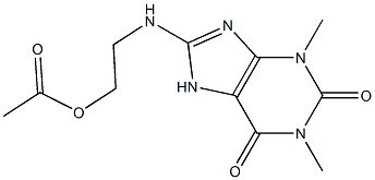 2-[(1,3-dimethyl-2,6-dioxo-2,3,6,7-tetrahydro-1H-purin-8-yl)amino]ethyl acetate Struktur