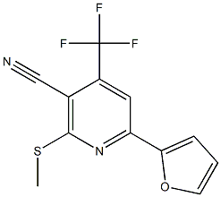 6-(2-furyl)-2-(methylsulfanyl)-4-(trifluoromethyl)nicotinonitrile Struktur