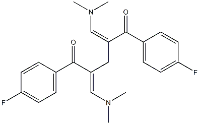 2,4-di[(dimethylamino)methylidene]-1,5-di(4-fluorophenyl)pentane-1,5-dione Struktur