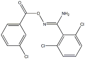 O1-(3-chlorobenzoyl)-2,6-dichlorobenzene-1-carbohydroximamide Struktur