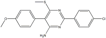 2-(4-chlorophenyl)-5-(4-methoxyphenyl)-6-(methylthio)pyrimidin-4-amine Struktur